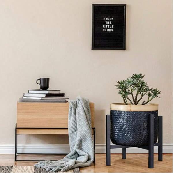 Metal Plant Stand Suitable For Large Plants, Heavy-Duty Outdoor Plant Stand Suitable For Indoor Plants, Various Heights, Black Planter Stand Suitable For Patio And Window. Adjustable Width Fits