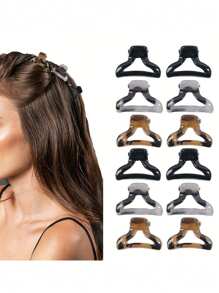 6 eleganckich, minimalistycznych, miniaturowych, półokrągłych spinek do włosów z nadrukiem w panterkę, do codziennego upięcia, uniwersalne i modne, idealne na Dzień Matki, powrót do szkoły, Święto Dziękczynienia, Boże Narodzenie, prezenty festiwalowe, modne spinki do włosów, damskie spinki do włosów, jesienno-zimowe stroje na wakacje