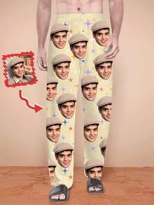 Men's Spring Custom Printed Comfortable Lounge Pants, Sleepwear - Multicolor - View 1