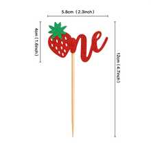 Topo de Bolo da Série Criativa de Frutas de Verão, Laranjas, Morangos, Decorações para Festa de Tema de Um Ano