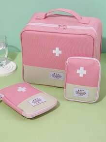 3pcs/1 Cute Mini Portable Medicine Bag First Aid Kit Medical Emergency Kit Medical Kit Organizer Outdoor Home Pill Storage Bag Multi-Layer Storage Bag For First Aid, Travel And Emergencies,Back To School