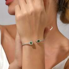 1 pièce Bracelet carré de luxe et mode orné de strass, bracelet élégant et stylé pour femmes