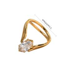 1pc Zirconia Stainless Steel Ring, Non-Fading, Luxurious Ladies Fashion Jewelry