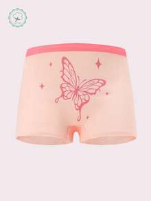 4pcs/Set Soft Cotton Girls Underwear Set, Comfortable Breathable Cute Cartoon Girls Vest Suits