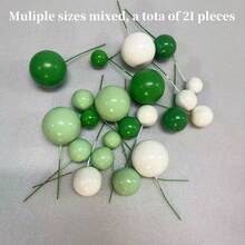 21 de bucăți decor pentru tort cu baloane sferice în culori asortate, decorațiuni pentru tort cu bile din spumă de mai multe dimensiuni pentru Anul Nou, absolvire, petrecere de ziua de naștere, aniversare de nuntă, copt, articole pentru petreceri - Multicolor - Vizualizare 7