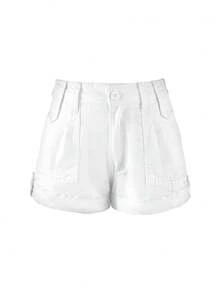 休闲百搭通勤纯色低腰短裤 - 白色 - 查看 6