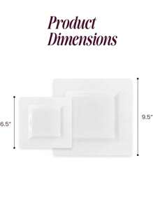 1 Set mit 25 Stücke 16,5 cm/24,1 cm quadratischen reinen weißen Speisetellern, wunderschönes und schönes Geschirr, wiederverwendbar und einfach zu reinigen. Perfekt für Hochzeiten, Geburtstagsfeiern, Familientreffen, Outdoor-Teambildungsaktivitäten und andere Anlässe.