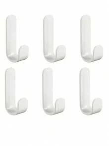 1/3/6pcs Self-Adhesive Hook, Coat Hanger, Wall Hanging Hook, No Drill Hooks For Hanging Bags, Towels, Loofahs, Keys, Hats, Kitchen, Bathroom