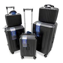Las maletas están hechas de plástico resistente y también están hechas en negro. Las maletas están equipadas con ruedas duraderas y cerraduras de combinación. En el interior hay varios bolsillos y hay mucho espacio para tus cosas. Las maletas se han demostrado muy bien en el mercado. Docenas de clientes quedaron satisfechos después de comprar estas maletas.