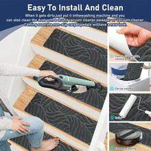 15 Pack Stair Treads For Wooden Steps 30" X 8" Non Slip Carpet Stair Treads Set, With Reusable Adhesive For Kids Elders And Dogs - Dark Grey - View 4