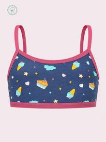 4pcs Cotton Girls Cartoon Print Soft Camisole Top & Panty Set - Multicolor - View 2