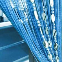 100cmX200cm Decorative Door String Curtain Beads Wall Panel Fringe Window Room Divider Blind For Wedding Coffee House Parts Door Divider Beads Tassel Screen Decoration (Colorfull 25) - 天藍色 25 - 查看 1