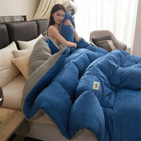 بطانية من المخمل الحليبي الناعم للغاية والناجح - وسادة دافئة للخريف/الشتاء، بطانية ناعمة ومريحة، لحاف للفراش، ناعمة ودافئة للغاية، مناسبة للأريكة والسرير والمكتب والسفر - هدية متعددة الأغراض على مدار العام