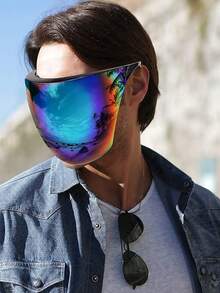 1 件全脸防护罩，防雾防溅骑行防护镜，防尘防护面罩，双面防护 - 彩色 - 查看 5