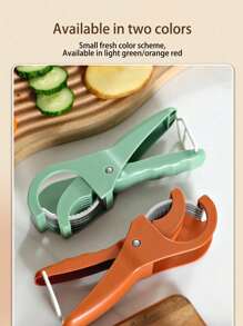 1pc Stainless Steel Manual Vegetable & Fruit Slicer - Multi-Functional Kitchen Manual Tool, Suitable For Cucumber, Banana, Onion, Salad, Chili, Slices Quickly And Evenly, Dishwasher Friendly