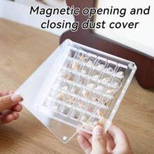 1pc 36/64/100 Grids Acrylic Shell Storage Box, Square Transparent Seaside Beach Stone Specimen Display Mini Shell Storage Frame, Desktop Organizer Jewelry Gift Box DIY Decor Box Holiday Gift For Women Storage Organizer Travel Essentials Back To School Dormitory Storage