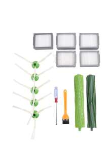 Suitable For IRobot Roomba I7 I7+ I8 I8+ I1 I2 I3+ I4 I4+ I6 I6+ E5 E6 E7 J6 J7 J7+/Plus E I&" Series Vacuum Filter Brushes Include: 1 Pair Of Roller Brushes 5 Side Brushes With Screws 5 Filters 1 Cleaning Brush 1 Screwdriver