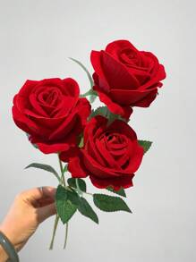 1/3/5/10/20pcs Red Rose Artificial Bridal Bouquet, Faux Flower Flower Arrangement Decoration, Fake Rose Artificial Rose For Valentine's Day Gifts, Wedding Party, Home Decoration, Birthday Gifts,Wedding Decorations,Fall Decor