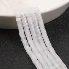 Pierres naturelles de 4x2 mm - Howlite, Agate, Quartz, Jaspe. Perles en forme de cylindre tube pour la fabrication artisanale de bracelets, colliers et accessoires de bijouterie DIY pour femmes