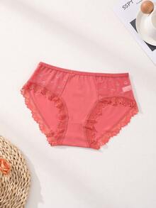 4 PCS Women's Lace Milk Silk Splicing Panties Low Waist Comfortable Briefs - Multicolor - View 3