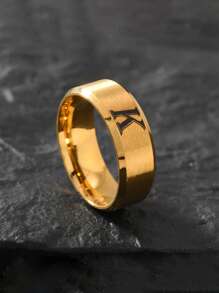 1 pieza Anillo de inoxidable con 26 letras de moda