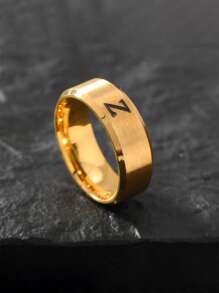 1 pieza Anillo de inoxidable con 26 letras de moda