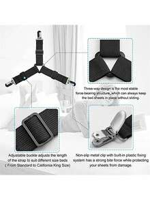4pcs/Set Triangle Household Bed Sheet Fixers, Adjustable Elastic Sofa Bed Sheet Fixing Clips, Tablecloth Fixing Belt, Anti-Running Anti-Slip Sheet Buckles - Multicolor - View 7
