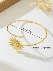1 pieza Brazalete metálico con forma de sol de estilo vintage y único para mujeres