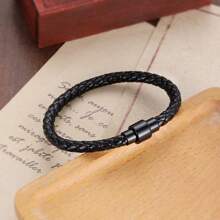 Fashion Men Bracelet Set 2pcs Leather Lucky Black Thread Bracelet Matte Onyx Stone Bracelet Accessories Gifts For Him