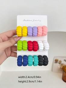 3 à 9 paires de boucles d'oreilles en acrylique rayées en forme de C personnalisées, décontractées