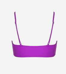 Women's Bikini Top Bathing Suit V Neck Adjustable Spaghetti Straps Twist Front - Purple - View 6