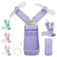 Tragbarer Miniventilatior, USB aufladbar, 3-stufig einstellbar, faltbarer Handventilator, geeignet für Frauen, Reise, Outdoor Benutzung im Sommer, Strand, Reise