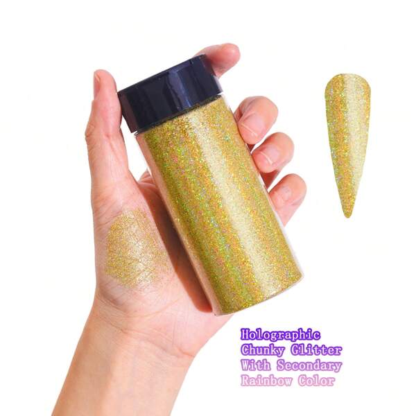 80g/2,85oz Glitter Ultrafino Holográfico, Pó de Glitter Resinado de 1/128" Lantejoulas e Flocos para Copos Térmicos, Artesanato em Resina, Slime, Pintura de Unhas, Decoração de Festival, Enfeites de Natal