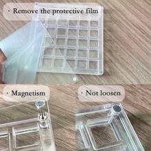 1 PIEZA Caja de almacenamiento con 36 compartimentos de acrílico transparente cuadrada estilo playa para exhibir especímenes de micropierdras, caja de almacenamiento de escritorio para joyas artesanales, caja de decoración, caja de almacenamiento DIY, regalo de vacaciones