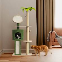 Cactus Cat Tree Green Cat Tree 57in Cat Tower For Indoor Cats Cactus Tower Condo For Kittens And Adults With Scratching Post Dangling Ball Perch Cat Self Groomer - Green - View 7