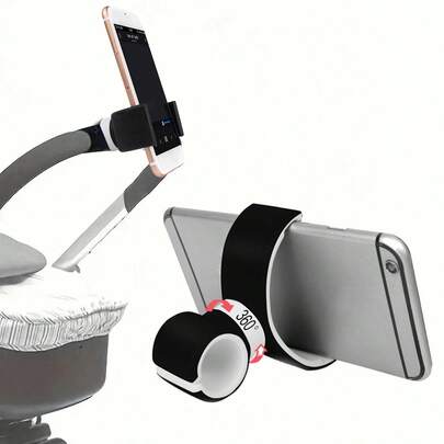 1 件婴儿推车手机支架，360° 可旋转手机支架，适用于婴儿车，旅行推车配件