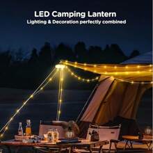 Luces magnéticas de campamento para exteriores, recargables por USB y portátiles, RGB con 8 modos, de larga duración de 2000mAh, luces colgantes para tiendas de campaña, luz blanca, de ABS+PC duradero