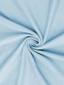 T-shirt col rond à manches courtes bleu clair imprimé décontracté pour jeunes filles, Top d'été
