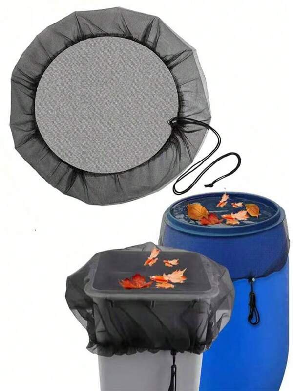 1 Pc Rain Barrel Cover With Seal Ring And Pull Cord, Outdoor Garden Rain Water Collection Bucket Protection Screen To Filter Insects And Debris, Suitable For Outdoor Rain Water Collection, Gardening, Yard - Rain Collector, Garden Outdoor Rain Barrel Cover, Water Bucket Mosquito Net Cover, Strainer Protective Cover