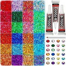 Local Delivery--30000Pcs Resin Jelly Rhinestones For Crafting Bedazzling, Multicolor 3mm Flatback Gems For Crafts Clothing Clothes Tumblers Shoes Nails, Flat Back Mixed Color Bulk Bedazzler Kit Jewels With B7000 Glue - Multicolored 4mm - View 7