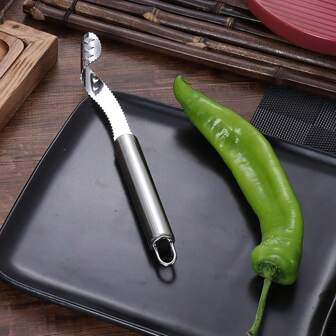 Roestvrijstalen peperzaadverwijderaar, zaadontginner, huishoudelijk keukengereedschap, snij-apparaat voor bittere kalebassen, groene pepers