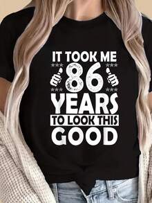 100% Cotton 86Th Birthday Gift Took Me 86 Years Good Funny 86 Year Old T-Shirt,Fashion Casual Short-Sleeved T-Shirts For Men And Women - Black - View 1