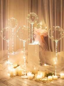 20 pezzi (10 set) - Luci a filo per palloncini a LED, design a sfera Bobo trasparente, palloncini Bobo luminosi incantevoli con luci a filo bianco freddo, decorazioni per compleanni, matrimoni, anniversari, San Valentino e Natale, decorazione per feste in spiaggia estive, palloncini per compleanni, decorazioni per feste in interni, luci a filo bianco caldo/bianco, decorazioni per Ognissanti, decorazioni per Capodanno