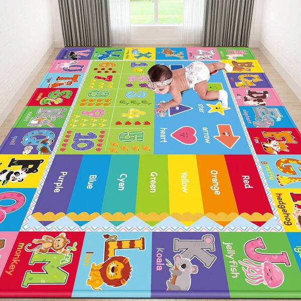 1pc Kids GameCarpet, Children PlayMat ABC EducationalArea Rug, Alphabet Animals SoftNon-Slip Kids Rug ForBoys Girls Bedroom
