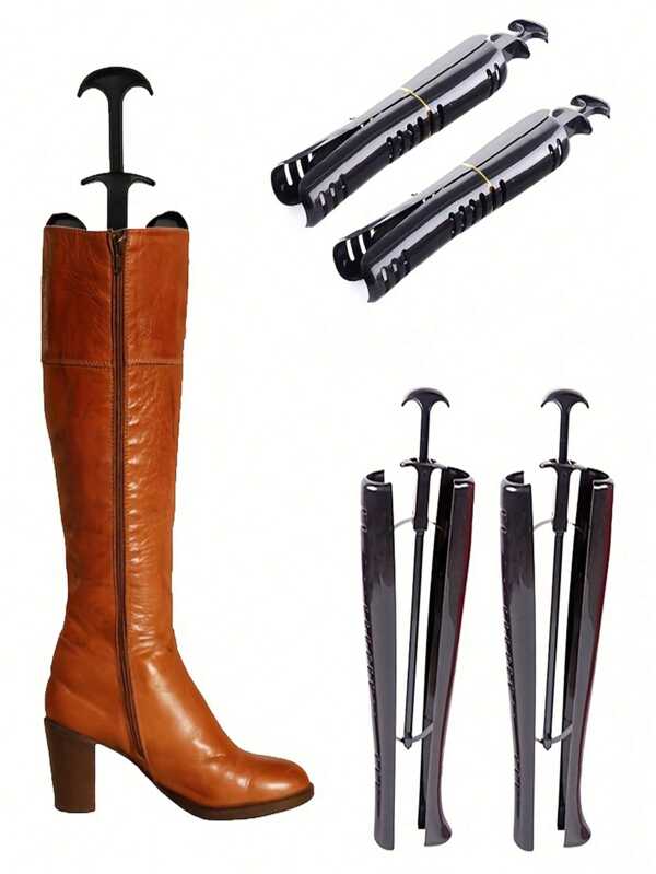 2pcs/Pack Black 41cm Durable Boot Shaper, Suitable For Wrinkle Resistant Support Clips On Long Boots, Keeps Artificial Leather And PP Boots Upright, Prevents Deformation, Boot Storage Solution | Fashion Boot Accessories | Durable Boot Clips, Boot Accessories
