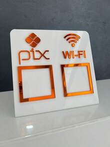 Pix Display Board Table Counter PIX And WI-FI - 白色與橙色 - 查看 1