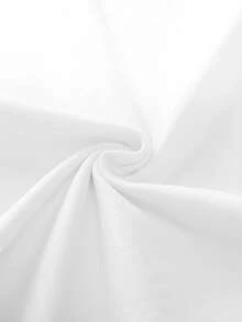 2025 Women's Short Sleeve T-Shirt Printed Casual Holiday Style 200g 100% Cotton Top - 白色 - 查看 6