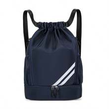 1 pieza Mochila con cordón de nailon, puede contener raqueta de bádminton, bolsa impermeable para entrenamiento de baloncesto, equipo y zapatos de fútbol, mochila ligera unisex para deportes al aire libre y fitness