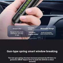 1件四合一汽车应急逃生工具 - 锤子、LED照明、安全带切割器和车牌 | 破窗器和多功能汽车内饰配件 - 彩色 - 查看 4