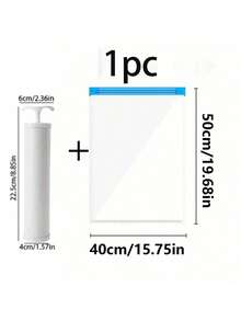 1 Pc Portable Travel Vacuum Compression Bag, Large Capacity PVC Vacuum Storage Bag, Space Saving Garment Bag For Clothes, Bedding, Shoes, Carpets, Pillows, Suitable For School, Home, Dorm, Business Travel, Vacation, Wardrobe - Multicolor - View 28